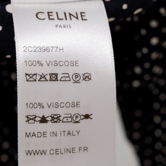*SOLD* Celine Black Polkadot Button-Up - Picture 9 of 9